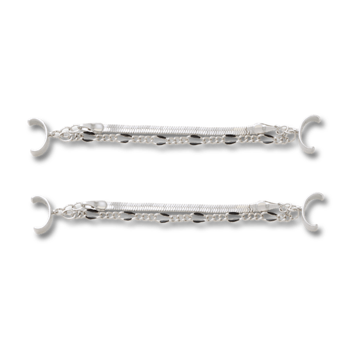 Double Silver Sandal Chain 2 Pack
