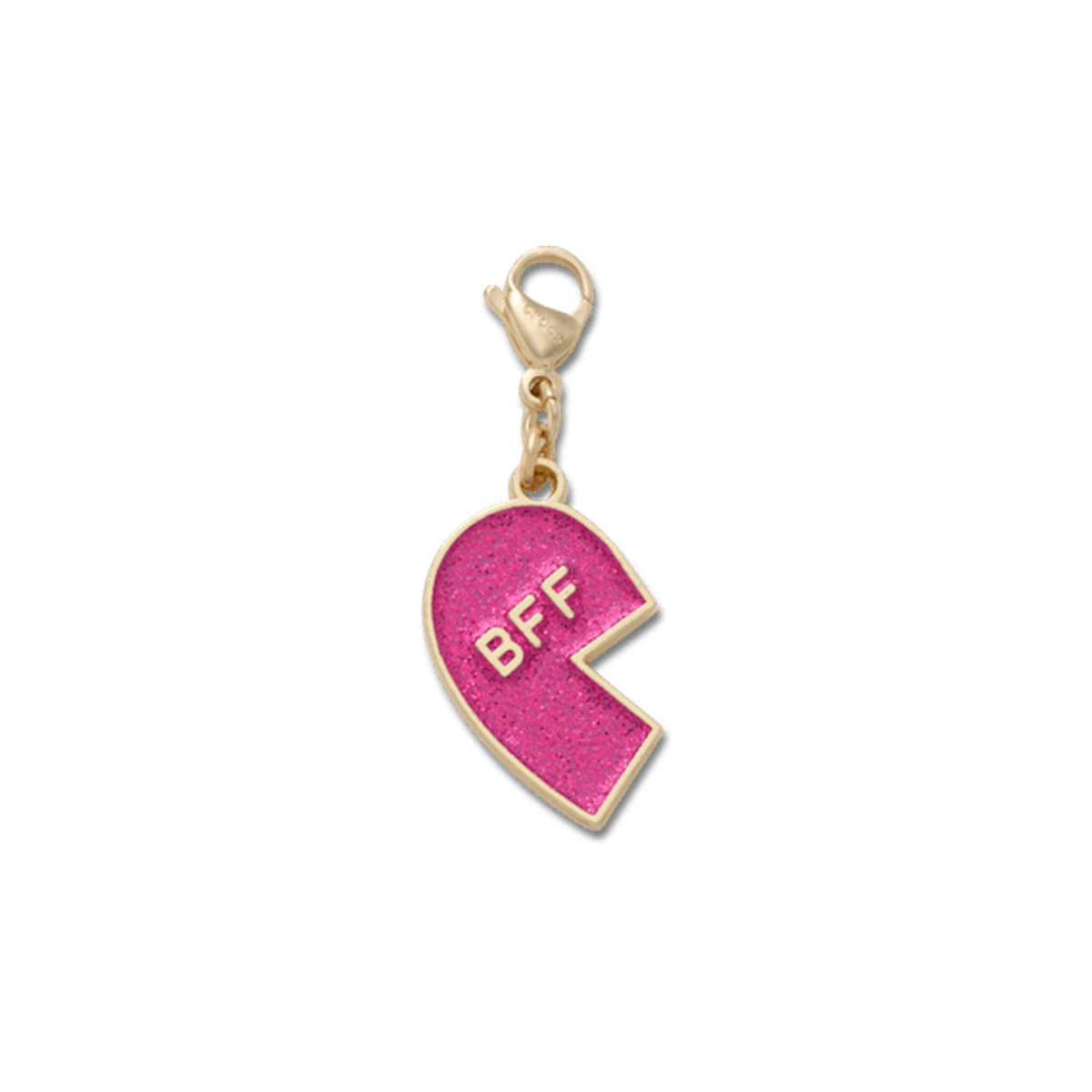 Pink Glitter BFF Charm Left