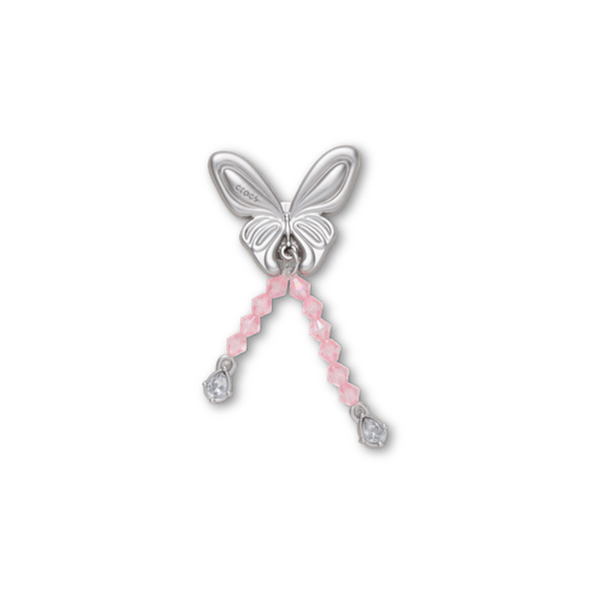 New Silver Beaded Meta Butterfly