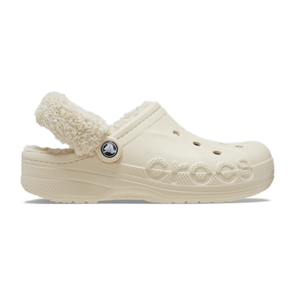 Baya Lined Fuzz-Strap Clog - Winter White