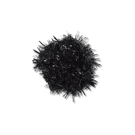 Black Tinsel Pom