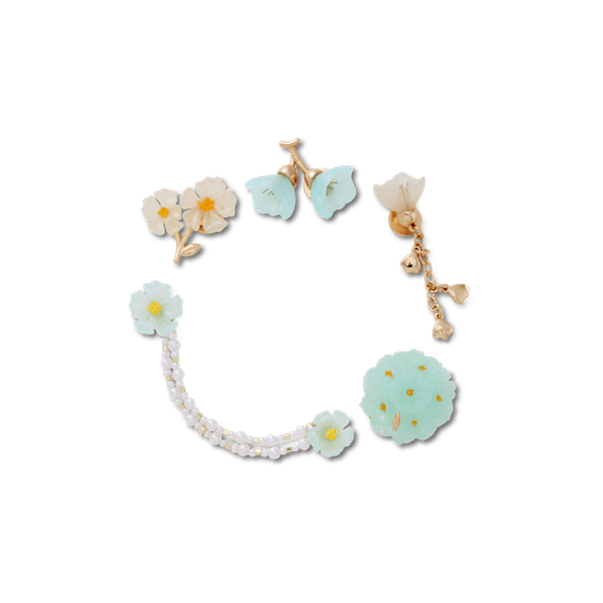 New Blue Dainty Floral 5 Pack