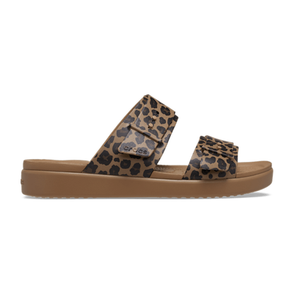Brooklyn Buckle Low Low Animal Sandal - Sepia/Leopard