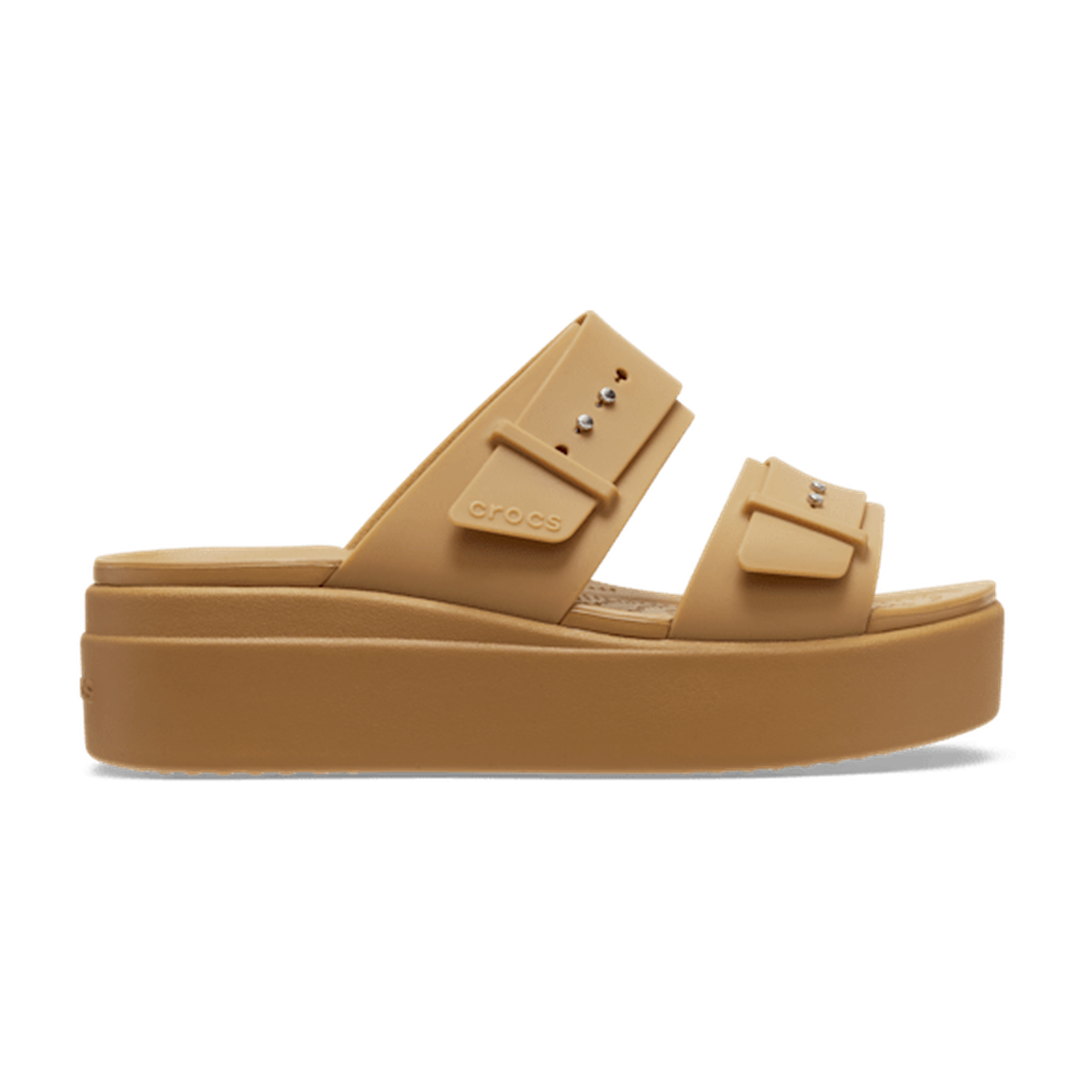Brooklyn Buckle Low Wedge Sandal - Umber
