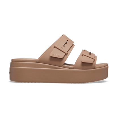 Brooklyn Buckle Low Wedge Sandal - Latte