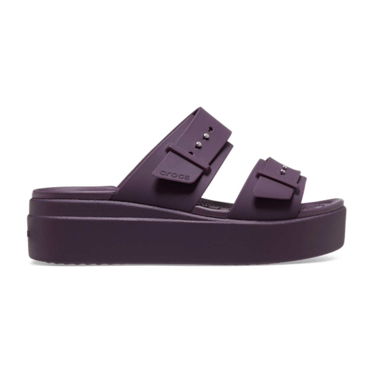 Brooklyn Buckle Low Wedge Sandal - Plush Plum