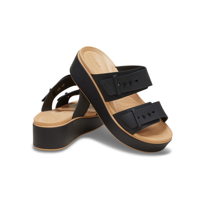 Crocs Brooklyn Buckle Low Wedge Matte Wrap Sandal ALT110