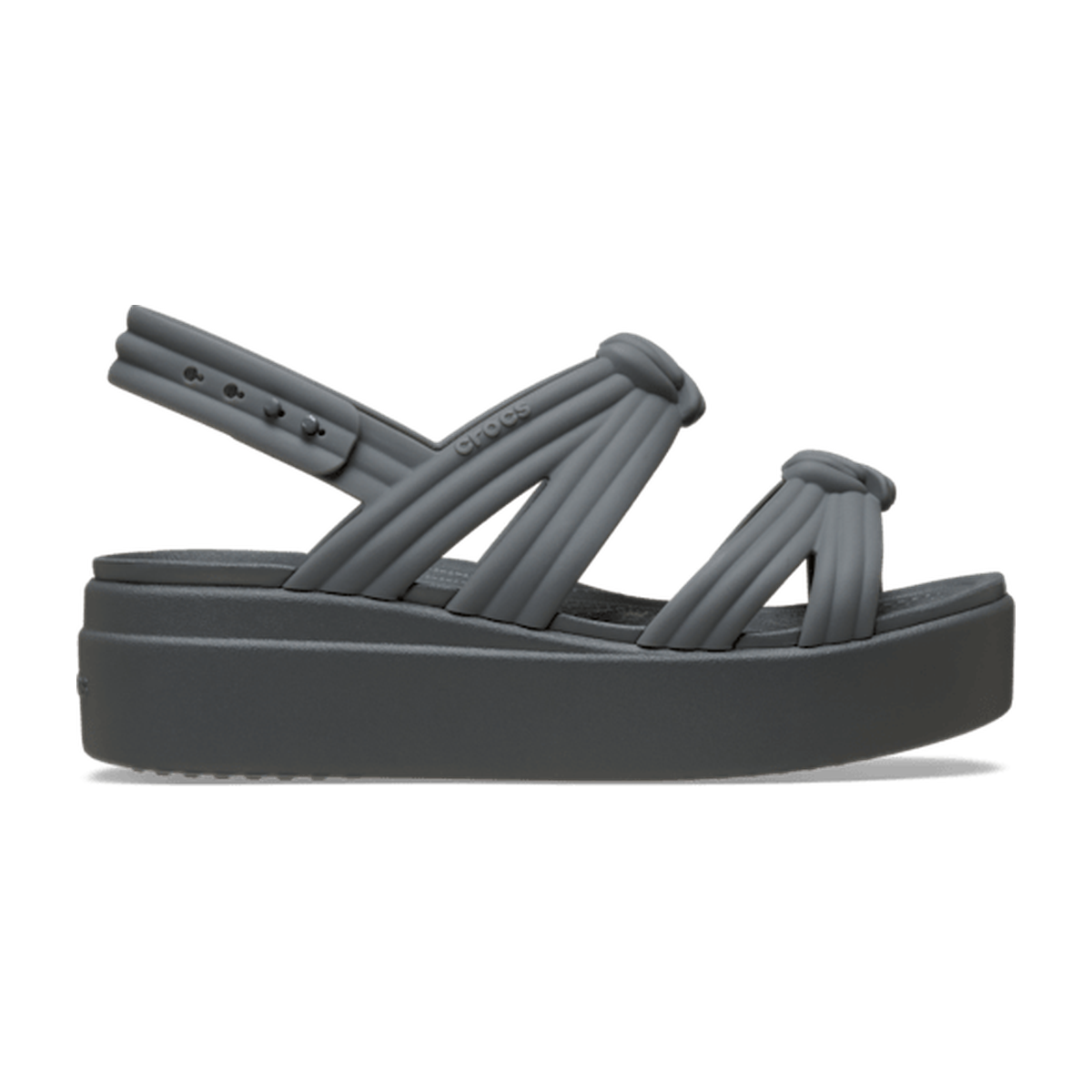 Brooklyn Low Wedge Knot Sandal - Carbon