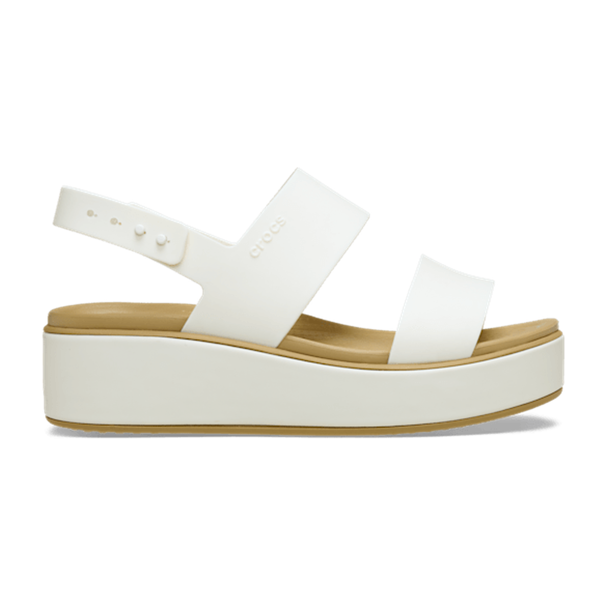 Brooklyn Low Wedge Matte Wrap Sandal - Chalk/Tan