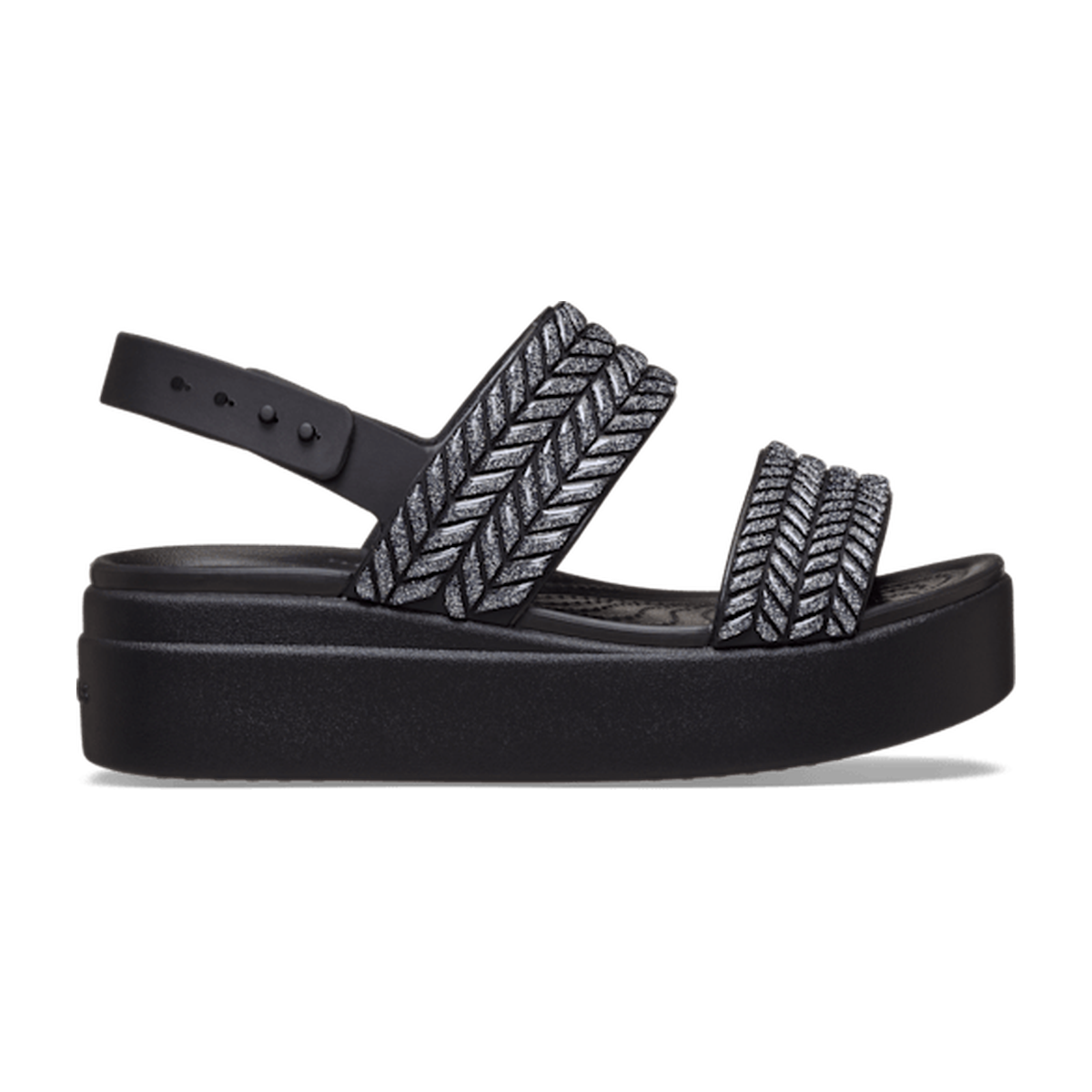 Brooklyn Woven Sparkle Low Wedge - Black