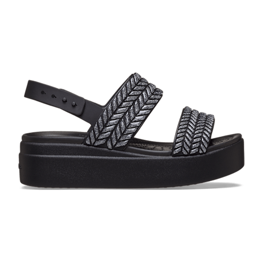 Brooklyn Woven Sparkle Low Wedge - Black