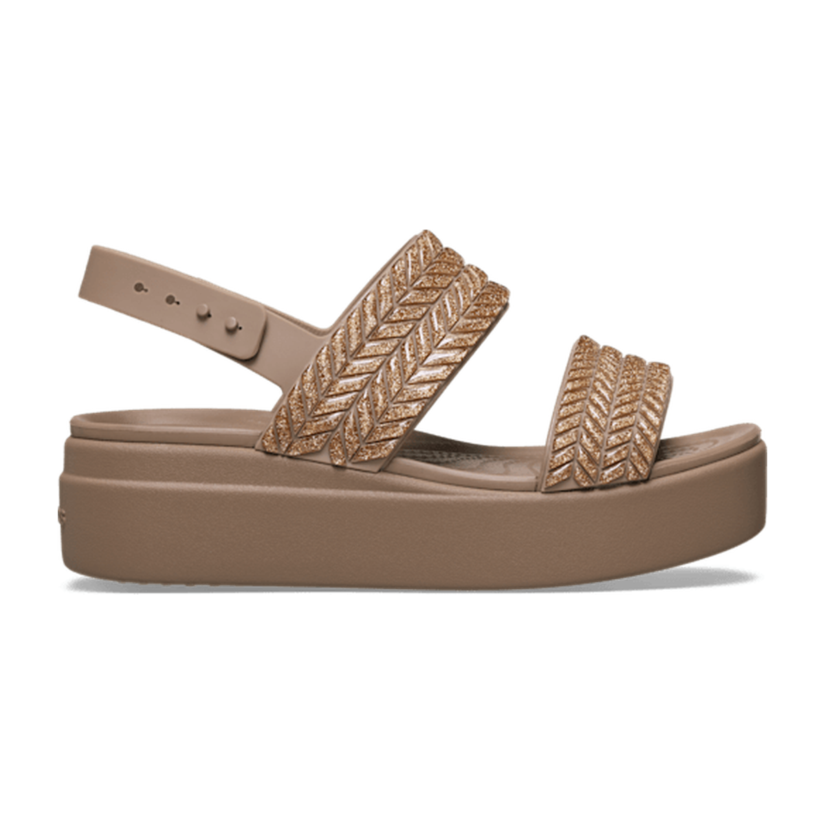 Brooklyn Woven Sparkle Low Wedge - Latte