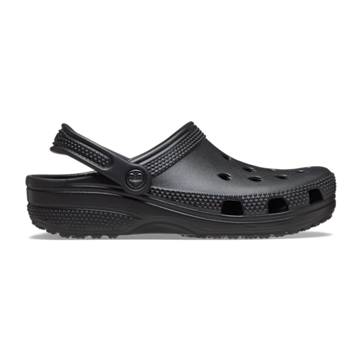 Classic Hearts Cut Out Clog - Black