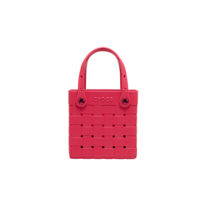 Small Basket Woven Tote - Digital Raspberry