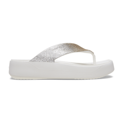 Getaway Chunky Glitter Platform Flip - White