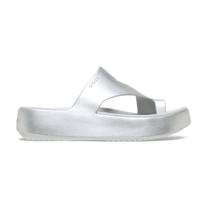 Getaway Platform Toe Loop Metallic Sandal - Silver