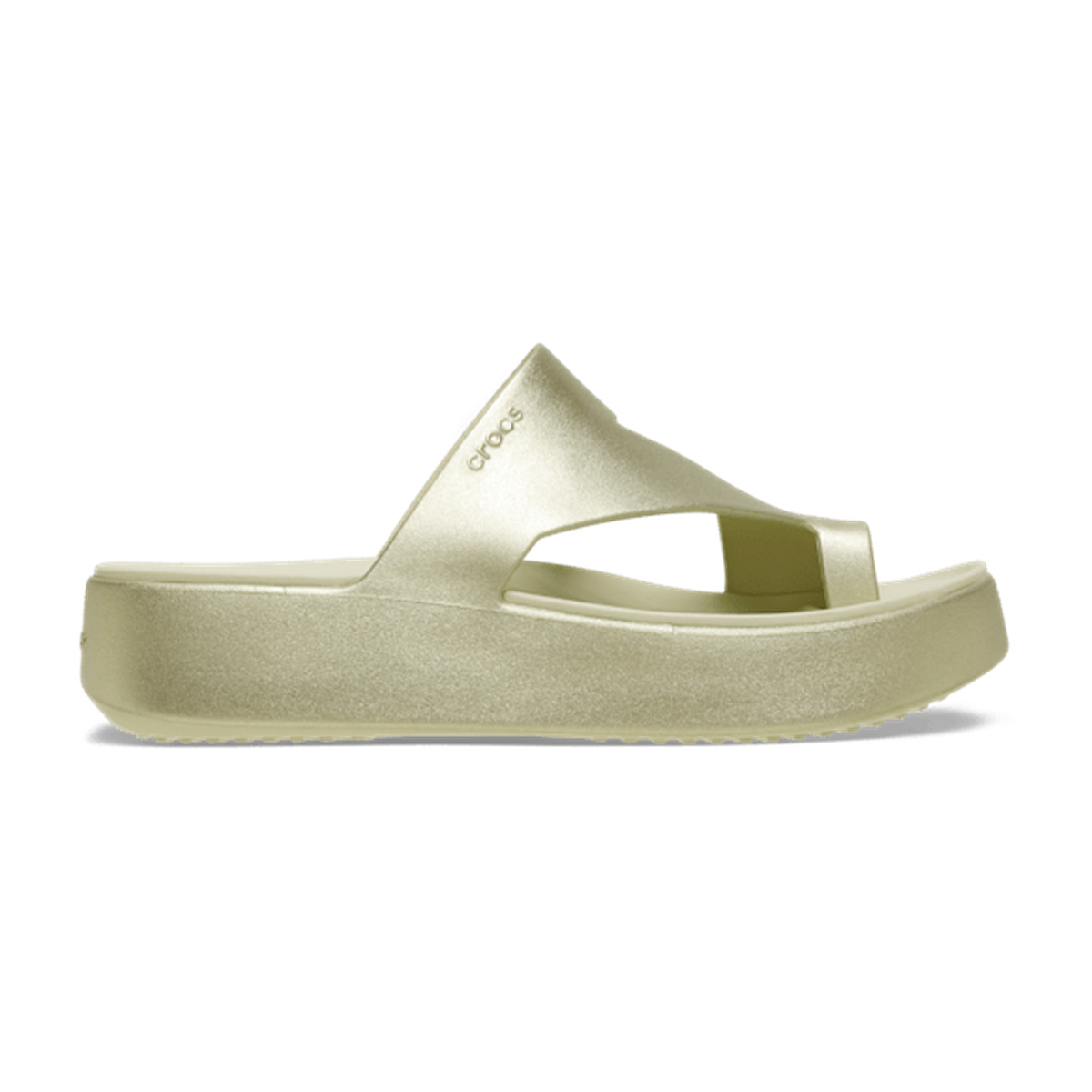 Getaway Platform Toe Loop Metallic Sandal - Champagne Metallic