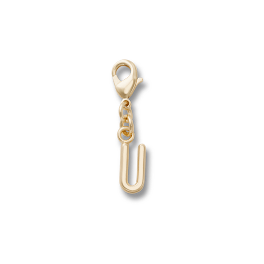 Gold Letter U Charm