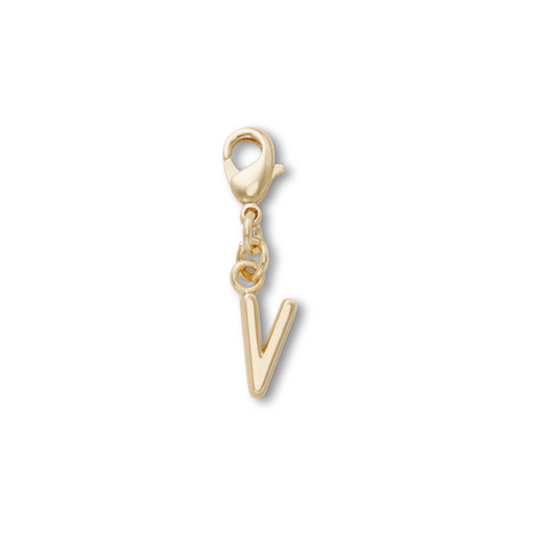 Gold Letter V Charm