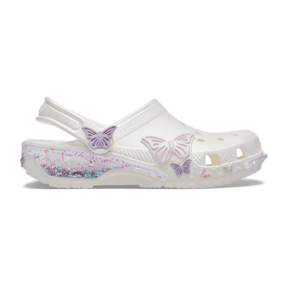 Crocs Kids' Classic Butterfly Sparkle Shaker Clog ALT100