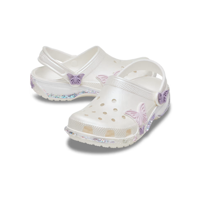 Crocs Kids' Classic Butterfly Sparkle Shaker Clog ALT110