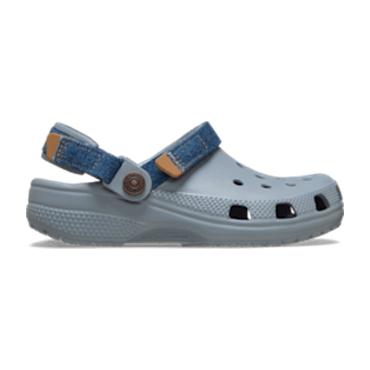 Kids' Classic Denim Adjustable Backstrap Clog - Concrete