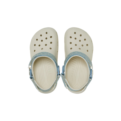 Crocs Kids’ Classic Denim Flower Adjustable Backstrap Clog ALT120