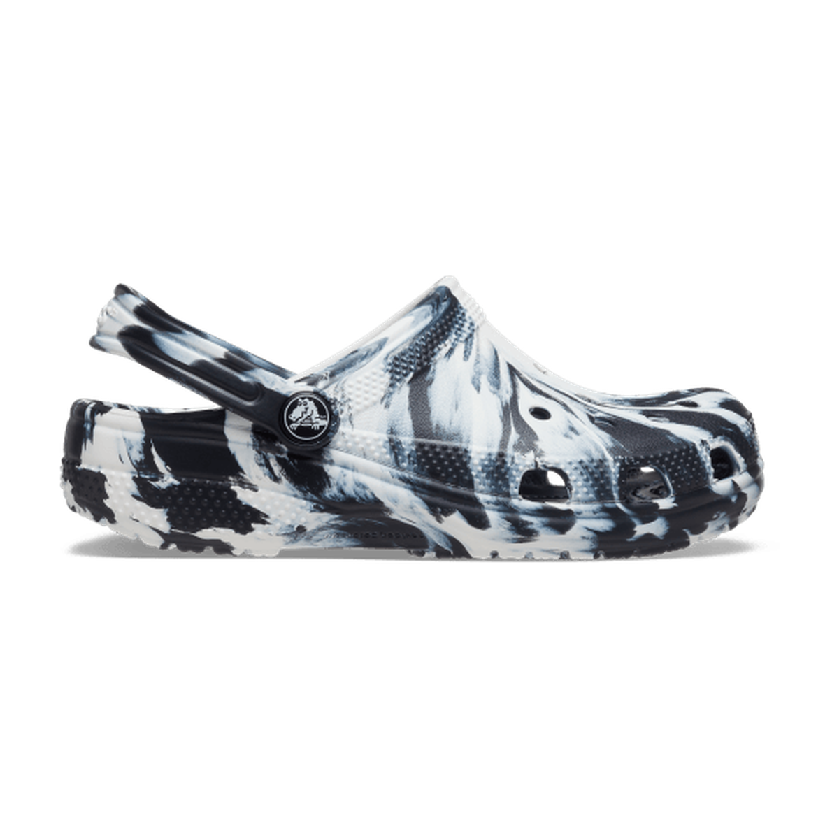 Kids' Classic Marbled Clog - Black / White