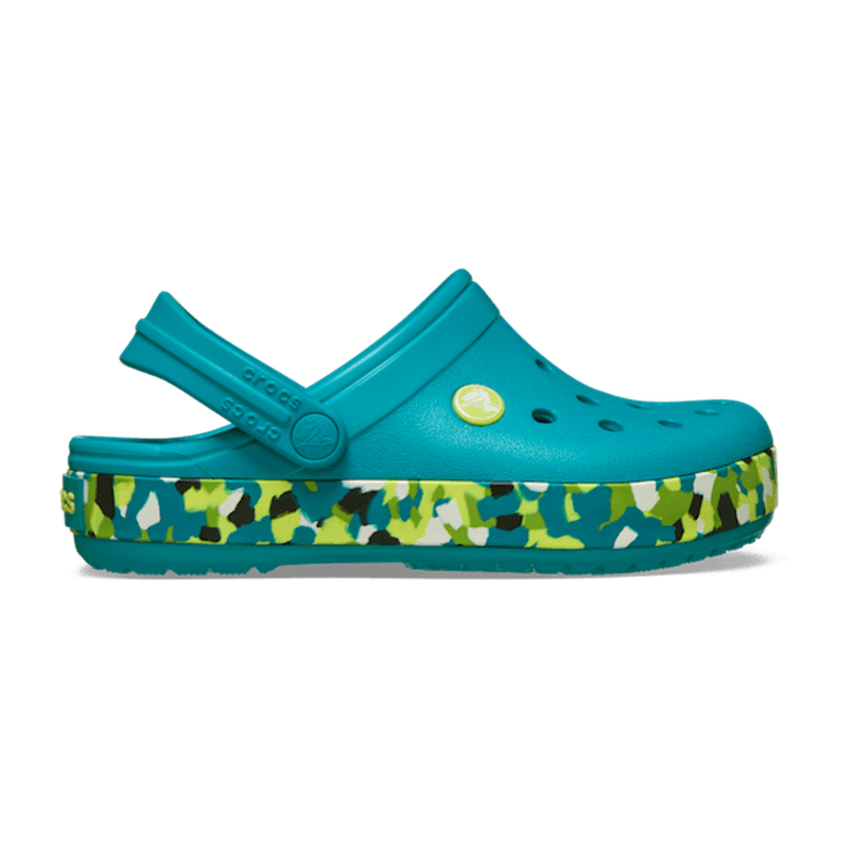 Kids' Crocband Glow Confetti Band Clog - Turbo Teal/Multi