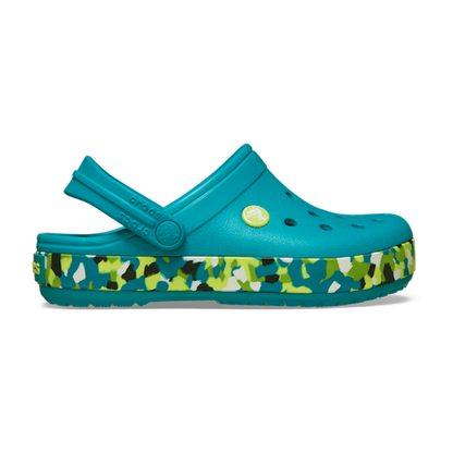 Kids' Crocband Glow Confetti Band Clog - Turbo Teal/Multi