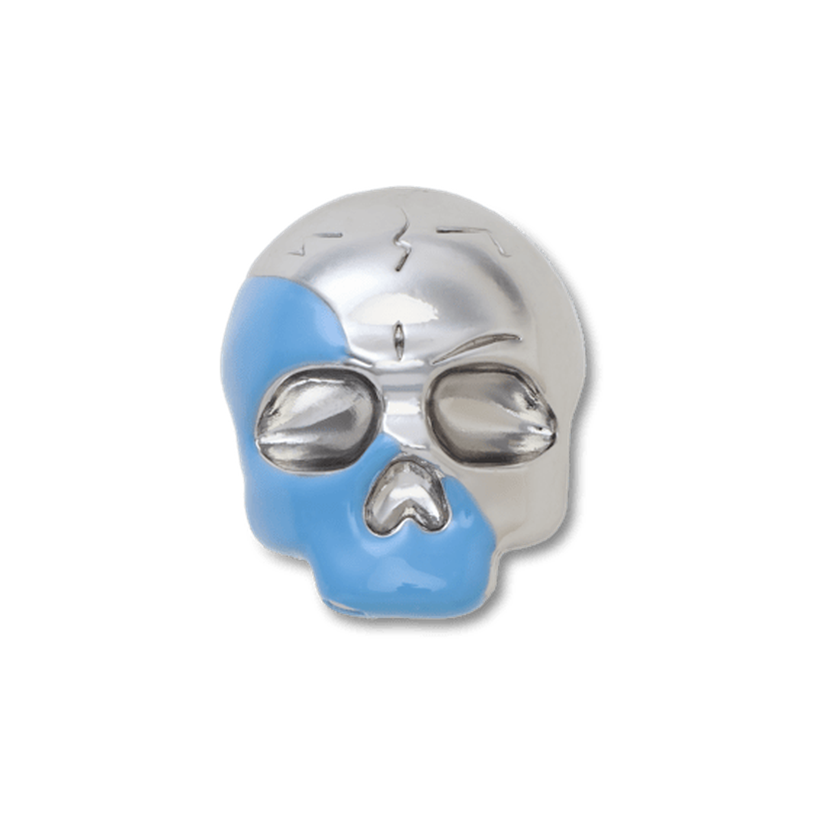 Silver and Blue Enamel Skull