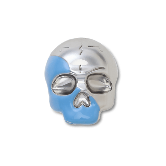 Silver and Blue Enamel Skull