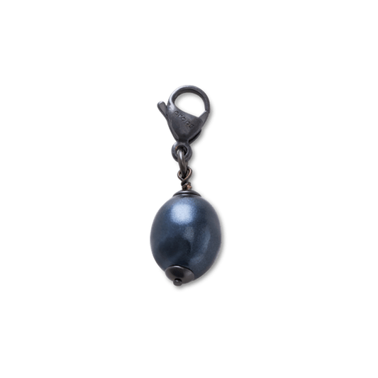 Silver Black SMT Pearl Charm