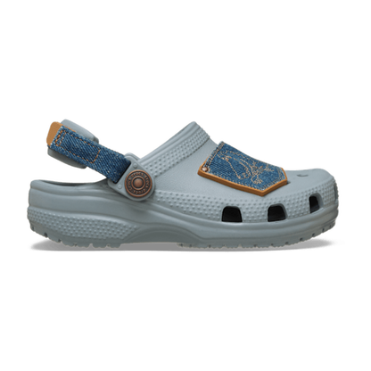 Toddler Classic Denim Adjustable Backstrap Clog - Concrete