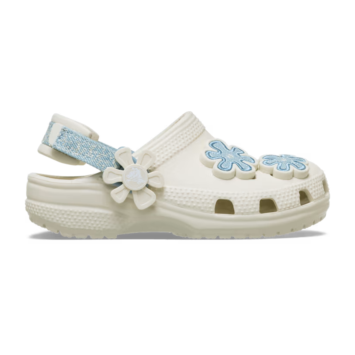 Crocs Toddler Classic Denim Flower Adjustable Backstrap Clog ALT100