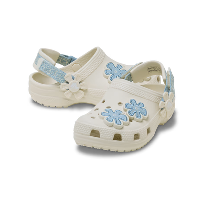 Crocs Toddler Classic Denim Flower Adjustable Backstrap Clog ALT110