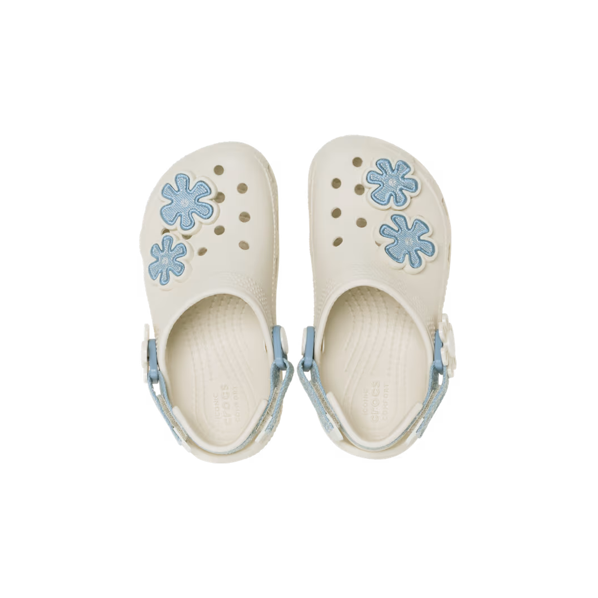 Crocs Toddler Classic Denim Flower Adjustable Backstrap Clog ALT120