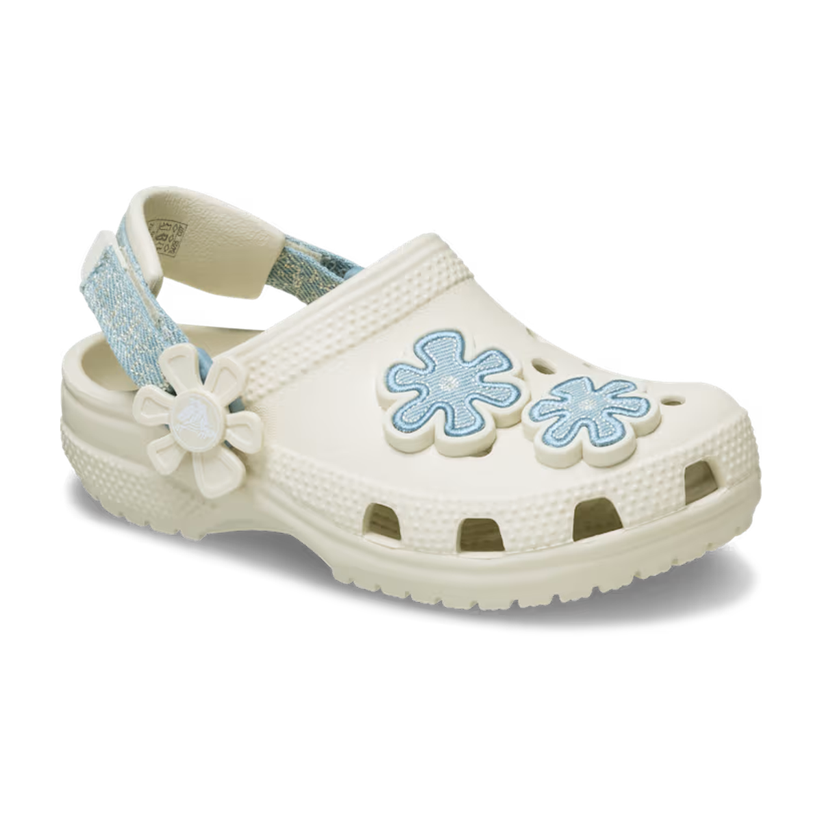 Crocs Toddler Classic Denim Flower Adjustable Backstrap Clog ALT140