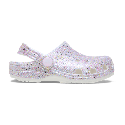 Toddler Classic Fantasy Glitter Clog - White