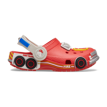 Toddler Classic IAM Fire Truck Lights Backstrap Clog - Flame